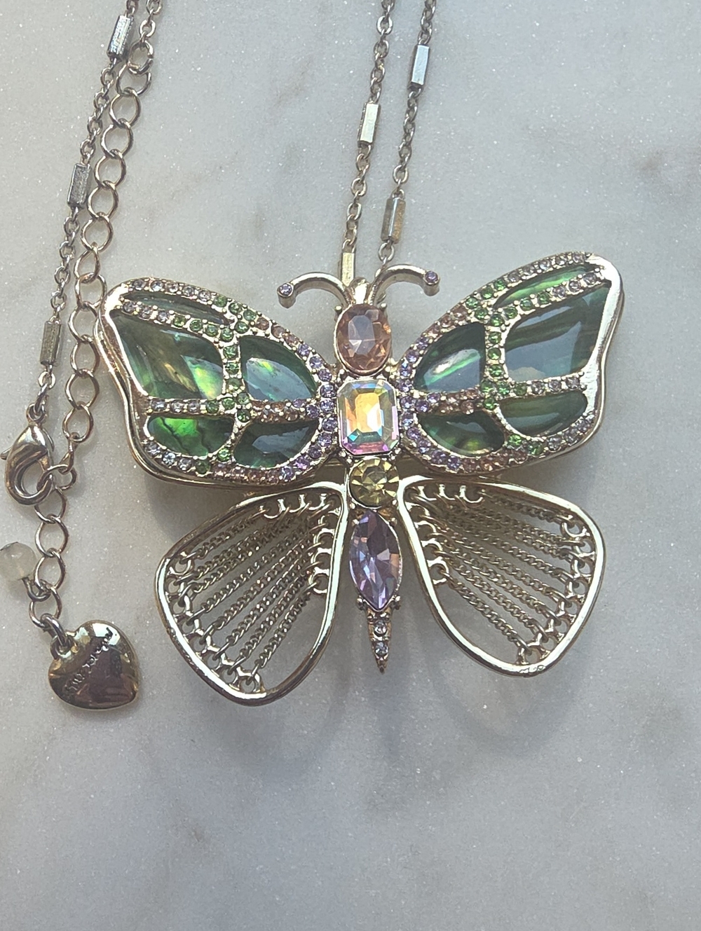 Betsey Johnson 2-in-1 butterfly pendant necklace